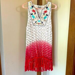 Gimmicks Crochet embroidered dress small